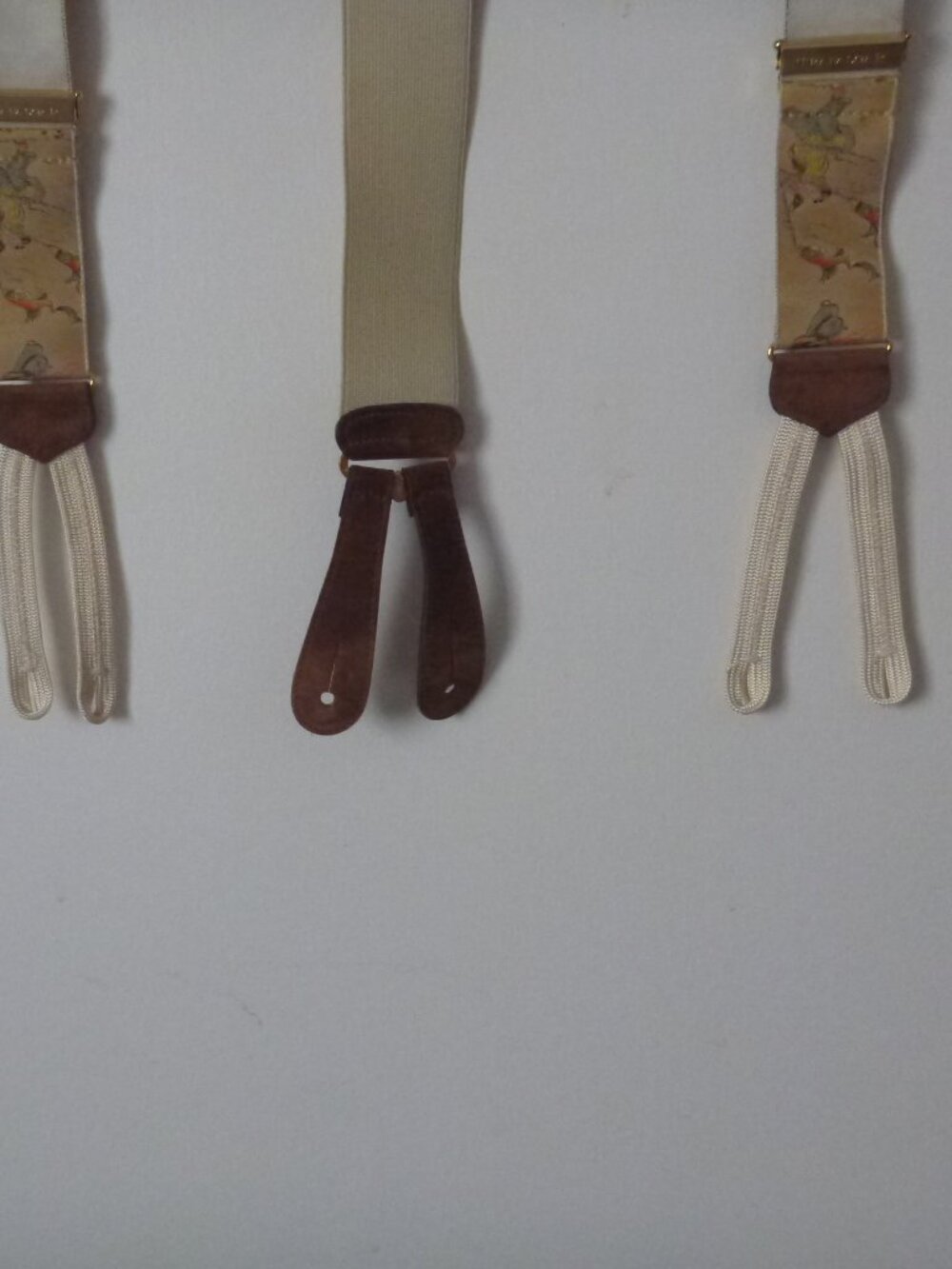 Vintage Trafalgar Limited Edition Silk Braces Chinoiserie Kite Print Suspenders - Picture 6 of 6